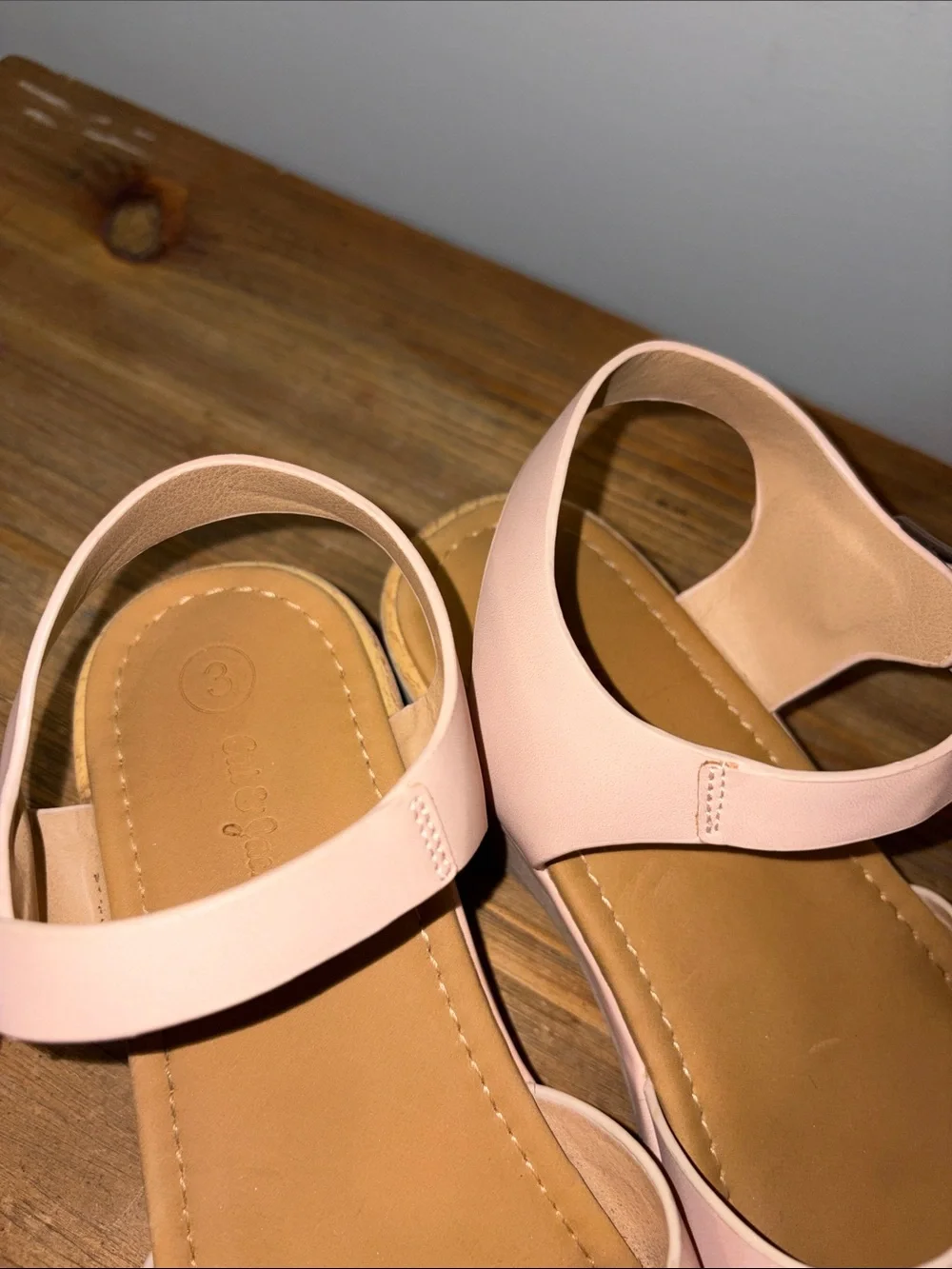 Cat & Jack Pink Ankle-Strap Kids Clog Shoes 3 Girls